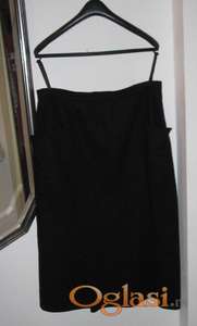 Crna suknja zimska sa džepovima